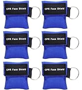 AOUTACC 6 Pack CPR Face Shield Mask, Keychain Mask Disposable Emergency Kit CPR Face Shields Pock...