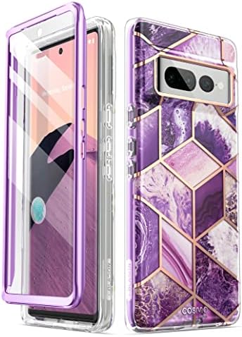 i-Blason Cosmo for Google Pixel 7 Pro Case with Built-in Screen Protector [Support Wireless Charging] Slim Full-Body Stylish Shockproof Protective Phone Case for Pixel 7 Pro (2022), Purple