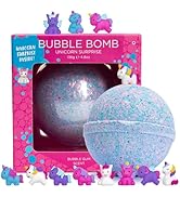 Unicorn Bubble Bath Bomb for Kids with Surprise Unicorn Squishy Toy Inside by Two Sister - Bath B...