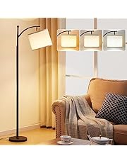 Anyuainiya Floor Lamp for Living Room with 3 Color Temperatures, Standing Lamp Tall with Adjustable Linen Shade, Modern Floor Lamp for Living Room Bedroom Office