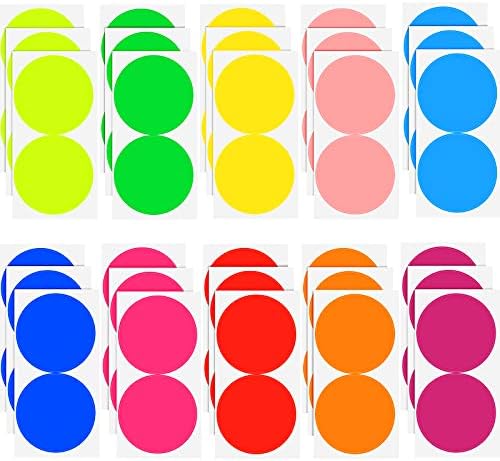 Nuyer 120 Pieces 4 Inch Round Colored Stickers Removable Color Code Dot Stickers Assorted Colored Circle Dot Labels Adhesive Colorful Coding Sticker for Labeling Decorating Organizing, Classifying