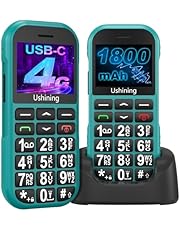 ukuu 4G Volte Big Button Mobile Phone for Elderly, 1.8 inch LCD Display SIM-Free &amp; Unlocked Mobile Phones 1800mAh Long Standby Easy to Use Basic Mobile Phone with USB-C Charging Dock - Green