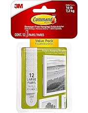 Command Picture &amp; Frame Hanging Strips Value Pack, Large, White - 12 Pairs (24 Strips) - Damage Free Hanging - For Pictures, Frames, Mirrors, Wall décor and Signs