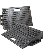 Street Solutions UK Rubber Kerb Ramps | Heavy Duty Threshold Ramps for Wheelchairs, Cars Vehicles, Caravan, Scooter Wheels, Skateboard, Motorcycle, Disabled Chair &amp; Dog | Set of 2 Black