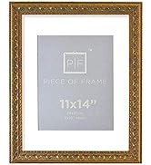 Golden State Art, 11x14 Ornate Finish Photo Frame with White Mat for 8x10 Picture & Real Glass, C...