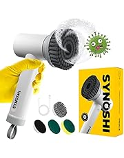 SYNOSHI | Electric Spin Scrubber, Power Cleaning Brush with 3 Replaceable Cleaning Heads, Cordless Waterproof Scrubber with Dual Speed, Perfect for Cleaning Bathrooms, Showers, Tile, Cars, Floor