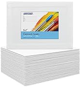 FIXSMITH Painting Canvas Panel Boards - 5x7 Inch Art Canvas,24 Pack Mini Canvases,Primed Canvas P...