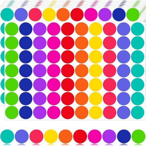 1400 PCS Color Coding Labels Circle Dot Stickers,Round Color Coding Labels Sticky Dots Labels Stickers 10 Color Style Colored Dot Stickers for Toddlers Office Student Classroom Papers