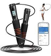 RENPHO Smart Jump Rope, Fitness Skipping Rope with APP Data Analysis, Workout Jump Ropes for Home...