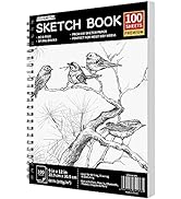 FIXSMITH 9"X12" Sketch Book | 100 Sheets (68 lb/100gsm) | Durable Acid Free Drawing Paper | Spira...