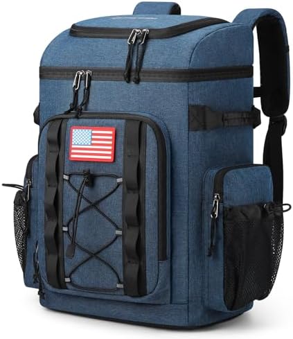 Maelstrom Backpack Cooler,Soft Lightweight Leakproof Cooler Backpack,35 Can Insulated Cooler Bag,Keeps 35 Cans Hot/Cold for Up to 16 Hours,Waterproof Lunch Backpack for Men Women-Blue