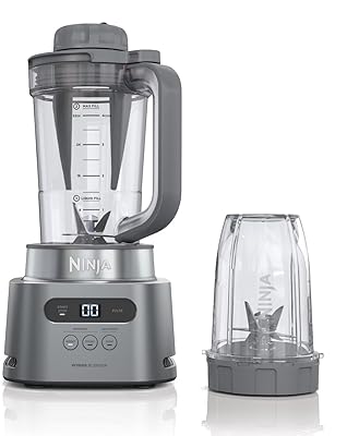 Ninja SS150C TWISTi, HIGH-SPEED Blender DUO, Built-in Twist Tamper, Hybrid-Edge blades assembly, 5 present Auto-iQ programs, Platinum, Silver, 34 fl. oz.