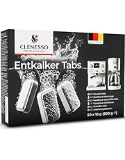 CLENESSO Entkalkungstabletten für Kaffeevollautomaten (50 Stück) – Premium Entkalkertabs kompatibel mit Jura, Bosch, Miele uvm. – Entkalker Kaffeevollautomat Tabs für optimale Pflege