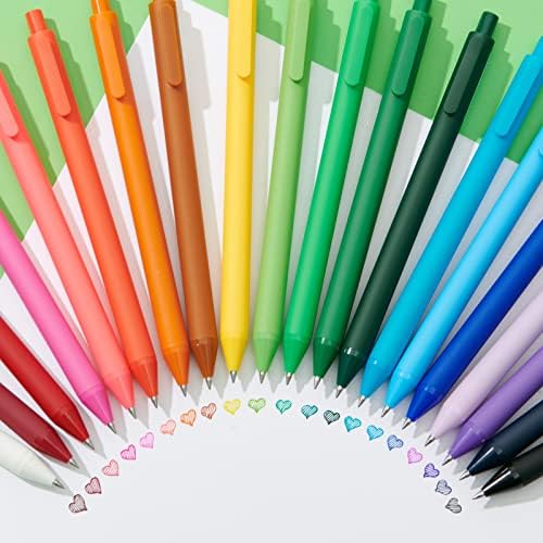 Kaco PURE Gel Pens Color Ink 20 Pieces Assorted 0.7mm, Medium Point, Aesthetic Cute Stationery Pens for Journaling Note Taking Pens (20 Colors)