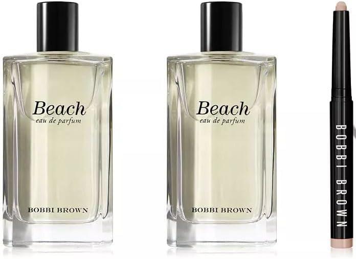 Bobbi Brown Beach Womens Perfume Sunny Days Beach Eau de Parfum Set Includes 2 Full Size Bottles (2 X 1.7 Ounce) Plus Long-Wear Cream Shadow Stick in Vanilla