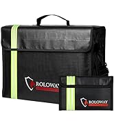 ROLOWAY Large (17 x 12 x 5.8 inches) Fireproof Bag with Reflective Strip, Fireproof Document Bags...