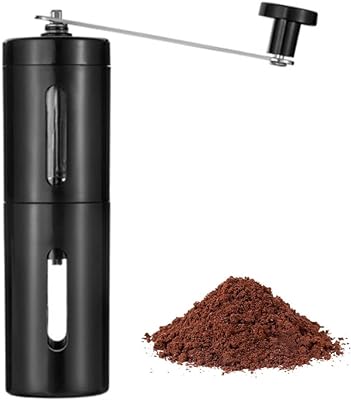 Manual Coffee Grinder, Stainless Steel Hand Coffee Grinder with Conical Burr, Portable Straight handle Coffee Bean Grinder for Home Office or Campin