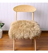 Softlife Beige Faux Fur Sheepskin Chair Cover Fur Rug Seat Cushion Chair Pad Super Soft Area Rugs...