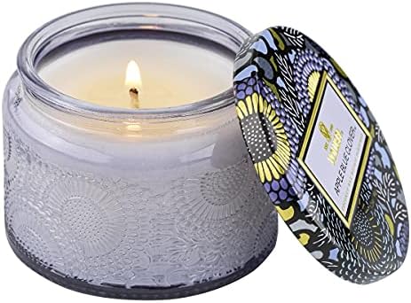 Voluspa Apple Blue Clover, Petite Candle Jar, 3.2 oz, 25 Hour Burn Time, All Natural Wicks and Coconut Wax for Clean Burning, Vegan, Poured in The USA