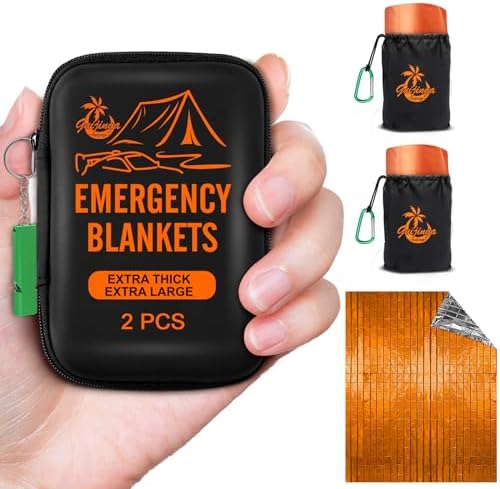 Guijinga Emergency Blankets for Survival, 2-Pack/4-Pack Space Blankets, Gigantic & Extremely Thick Survival Blanket, Suitable for Outdoor Survival, Camping, and Hiking