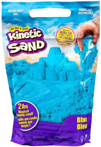 Kinetic Sand, The Original Moldable Sensory Play Sand Toys For Kids, Blue, 2 lb. Resealable Bag, Ages 3+