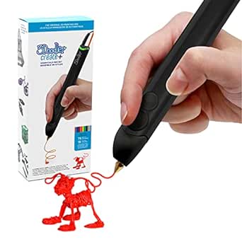 3Doodler- Create+ Ensemble de Stylo d&#39;impression 3D avec x75 Filament Plastique, Modèle 2023 (EU-Plug), Onyx Black