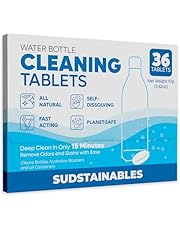 Water Bottle Cleaner Tablets - 36 Pack, Biodegradable, Chlorine &amp; Odor Free, Hydration Bladder and Water Bottle Cleaning Tablets, Removes Stubborn Stains &amp; Odors