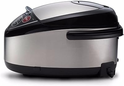 Tiger Corporation JAX-T10U-K 5.5-Cup (Uncooked) Micom Rice Cooker with Food Steamer & Slow Cooker, Stainless Steel Black