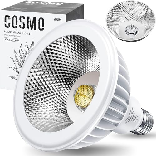 【グリーンアドバイザー推薦】BRIM(ブリム) COSMO 植物育成ライト LED フルスペクトル 高PPFD 高力率 高演色性 植物用LEDライト 省エネ設計 長寿命 E26口金 反射板＆集光レンズ付き (WH (22W）暖色系 (4000K))