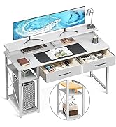 ODK Computer Desk with Drawers, 48 Inch Office Desk with Storage Bag & Shelves, Work Writing Desk...