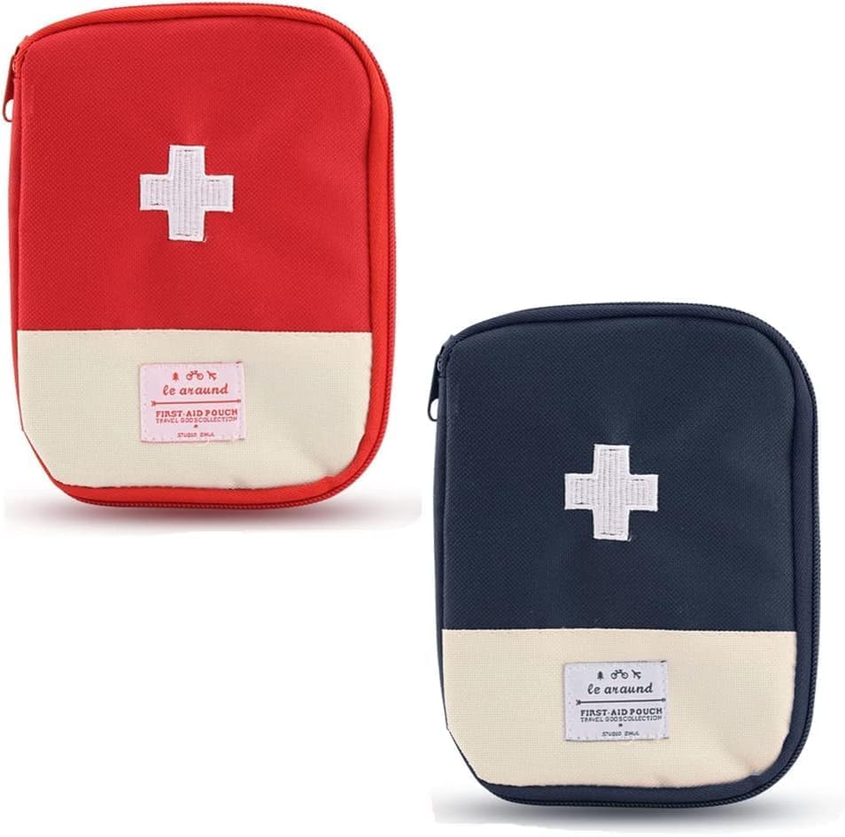 Kilyowa 2 Pack Mini First Aid Bag, Empty First Aid Bag Mini Portable Medical First Aid Bag for Cycling Marathon Running Outdo