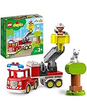 LEGO DUPLO Rescue Fire Engine 10969 Building Toy; Firefighter and Fire Engine with Lights and Siren for Kids Aged 2+