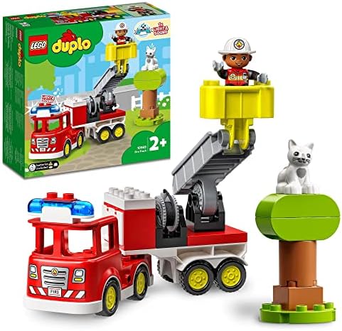 LEGO DUPLO Rescue Fire Engine 10969 Building Toy; Firefighter and Fire Engine with Lights and Siren for Kids Aged 2+