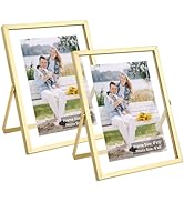 Golden State Art, Light Gold 8x10 Frame for 6x8 Photo - Floating Frame for 6 x 8 or Smaller Photo...