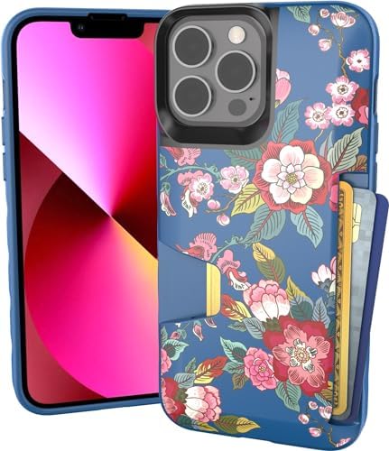 Smartish® iPhone 13 Pro Max Wallet Case - Wallet Slayer Vol. 1 [Slim + Protective] Credit Card Holder - Drop Tested Hidden Card Slot Cover Compatible with Apple iPhone 13 Pro Max - Flirty Floral