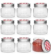 ANOTION Mason Jars 8 OZ, Set of 8 Canning Jars Spice Jars Glass Jar with Lid Small Mason Jars for...