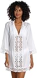 La Blanca Women's Lace V-Neck Tunic Dress, White/Island Fare Print, Small