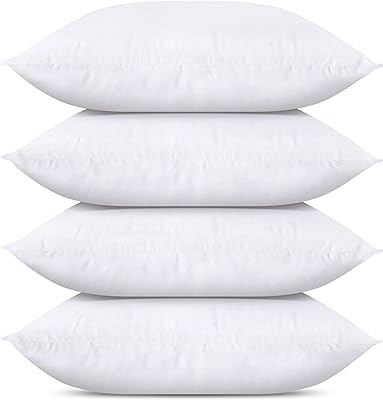 Utopia Bedding Throw Pillows (Set of 4, White), 12 x 16 Inches Pillows for Sofa, Bed and Couch Decorative Stuffer Pillows