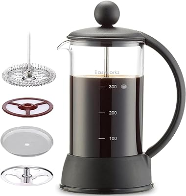 Easyworkz Eclipse French Press 12 oz Coffee Tea Maker with Borosilicate Glass