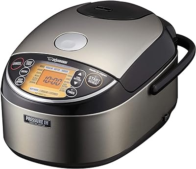 Zojirushi NP-NWC10XB 5.5-Cup Pressure Induction Heating Rice Cooker and Warmer (Stainless Black)