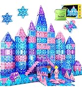 Diamond Magnetic Tiles 102pcs, Magnetic Building Blocks Princess Pretend Play Toys for Kids, Lear...