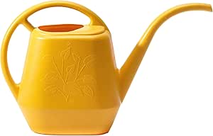 Bloem Aqua Rite Watering Can: 56 Oz - Earthy Yellow - Large Capacity, Extra Long Spout, Durable Plastic, One Piece Construction, for Indoor &amp; Outdoor Use, Gardening