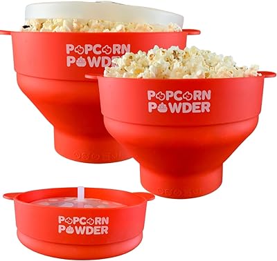 Popcorn Powder's Collapsible Microwave Popcorn Popper (Red)