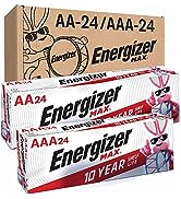 Energizer AA Batteries and AAA Batteries, 24 Max Double A Batteries and 24 Max Triple A Batteries...