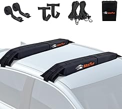 MeeFar Universal Car Soft Roof Rack Pads Luggage Carrier System for Kayak Surfboard SUP Canoe Include 2 Heavy Duty Tie Dow...