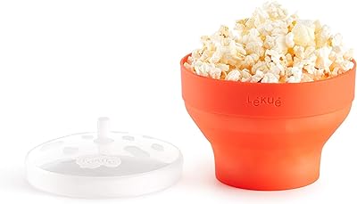 Lékué Mini Microwave popcorn maker, 5 x 3.5in, Red