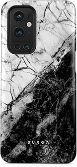 Image of BURGA Phone Case Compatible with OnePlus 9 PRO - Hybrid 2-Layer Hard Shell + Silicone Protective Case -Fatal Contradiction Black and White Marble Yin and Yang - Scratch-Resistant Shockproof Cover