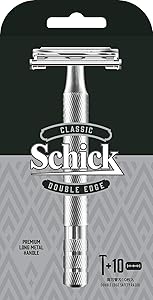 Schick(シック) シック クラシック ダブルエッジメタルホルダーシルバー (替刃10コ付) 髭剃り カミソリ