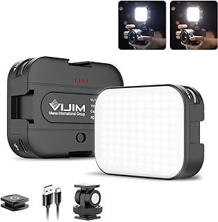 VIJIM VL100C Bi-Color LED Video Light on Camera,Mini Rechargeable 2000mAh LED Camera Lights,CRI95+ Dimmable 2500-6500K Ult...