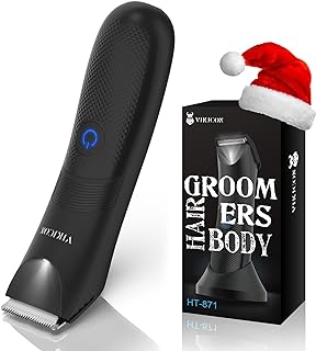 VIKICON Balls Trimmer Men, Pubic & Body Hair Trimmer Men, IPX7 Waterproof Body Groomer w/Light & Ceramic Blade, Body Shave...